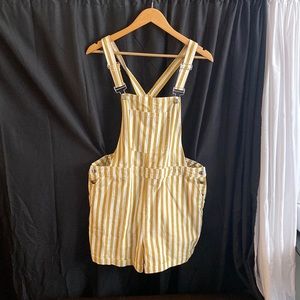 striped shirt overalls